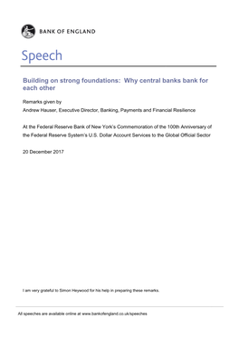 Speech by Andrew Hauser at the New York Federal Reserve Bank