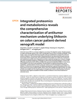Integrated Proteomics and Metabolomics Reveals The