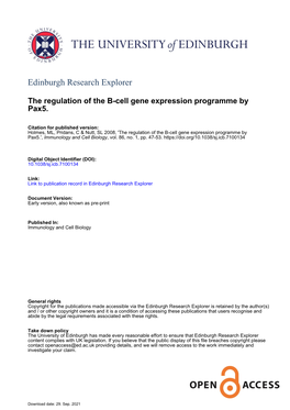 The Regulation of the B-Cell Gene Expression Programme By