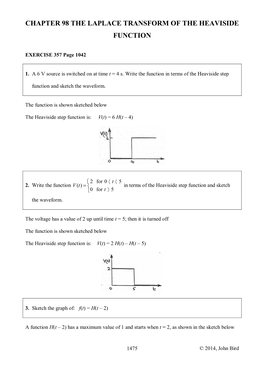 Chapter 98 the Laplace Transform of the Heaviside Function