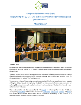 European Parliament Policy Event 'Re