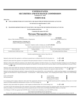 Mersana Therapeutics, Inc. (Exact Name of Registrant As Specified in Its Charter)