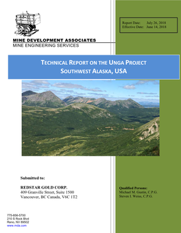 Unga Project 43-101 Technical Report