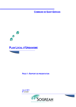 Piece 1 : Rapport De Presentation