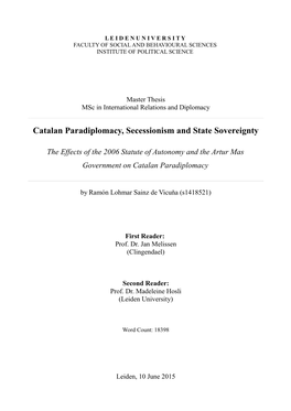 Thesis Catalan Paradiplomacy