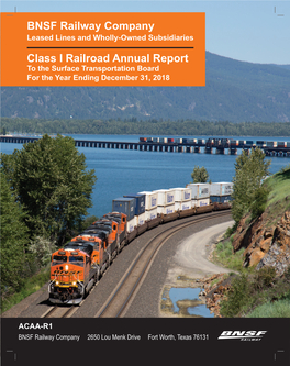 BNSF Railway Company Class I Railroad Annual Report