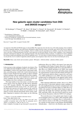 New Galactic Open Cluster Candidates from DSS and 2MASS Imagery�,