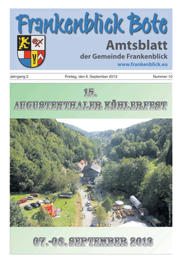 Amtsblatt Der Gemeinde Frankenblick