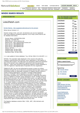 Make a WHOIS Search on Any Domain on the Web | Network Solutions