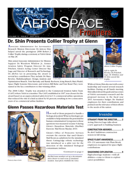 Dr. Shin Presents Collier Trophy at Glennvolume |0 I SSUE 10 OCTOBER 2008 Associate Administrator for Aeronautics Research Mission Directorate Dr