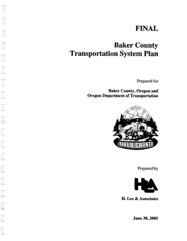 Baker County Transportation System Plan