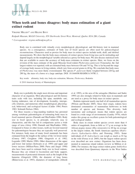 Body Mass Estimation of a Giant Extinct Rodent