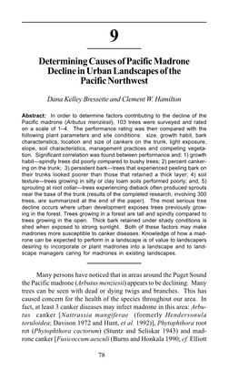 Determining Causes of Pacific Madrone Decline in Urban Landscapes of the Pacific Northwest