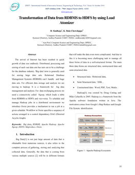 Transformation of Data from RDBMS to HDFS by Using Load Atomizer