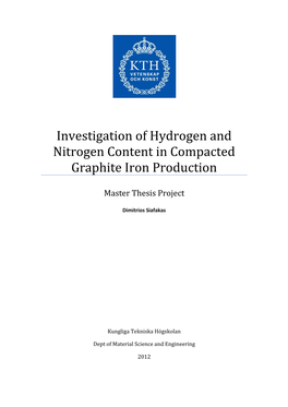 Investigation of Hydrogen and Nitrogen Content in Compacted Graphite Iron Production