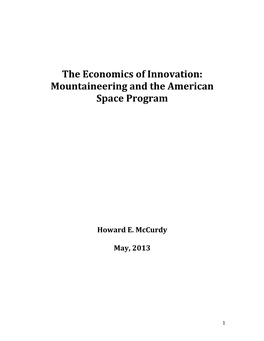 The Economics of Innovation: Mountaineering and the American Space Program