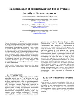 Implementation of Experimental Test Bed to Evaluate Security in Cellular Networks