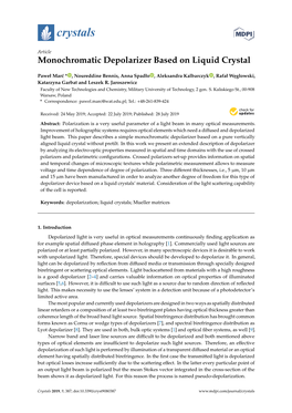 Monochromatic Depolarizer Based on Liquid Crystal