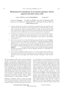 Mechanisms for Stimulation of Rat Anterior Pituitary Cells by Arginine and Other Amino Acids