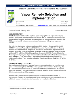 Vapor Remedy Selection and Implementation [PDF]