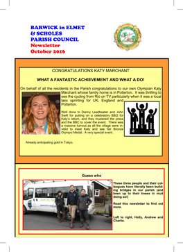 BARWICK in ELMET & SCHOLES PARISH COUNCIL Newsletter October 2016