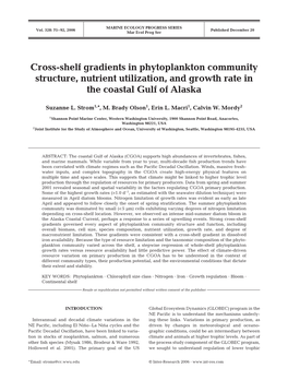 Cross-Shelf Gradients in Phytoplankton Community Structure, Nutrient Utilization, and Growth Rate in the Coastal Gulf of Alaska