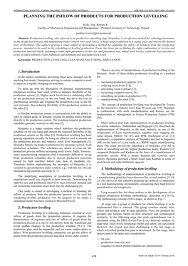 Planning the Inflow of Products for Production Levelling