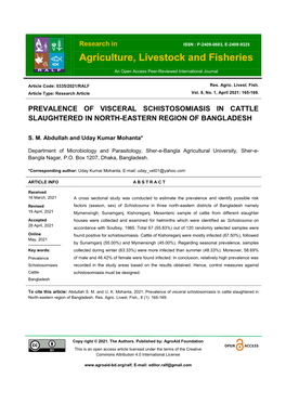 Agriculture, Livestock and Fisheries