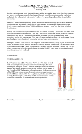 Fountain Pens: Model 