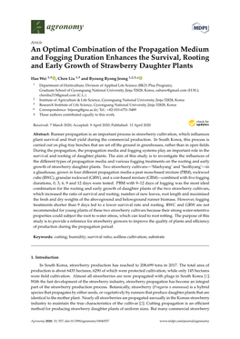 An Optimal Combination of the Propagation Medium and Fogging Duration Enhances the Survival, Rooting and Early Growth of Strawberry Daughter Plants