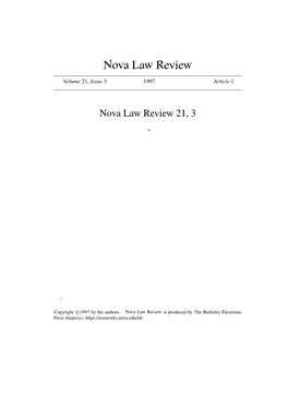 Nova Law Review 21, 3