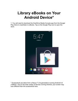 Library Ebooks on Your Android Device*