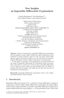 New Insights on Impossible Differential Cryptanalysis