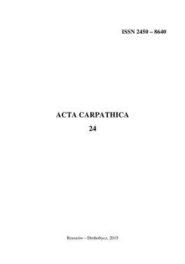 Acta Carpathica 24