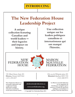 The New Federation House Leadership Project