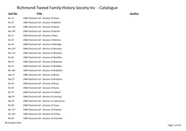 Richmond-Tweed Family History Society
