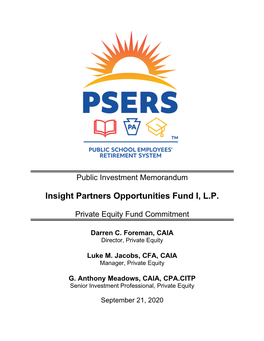 Insight Partners Opportunities Fund I, L.P