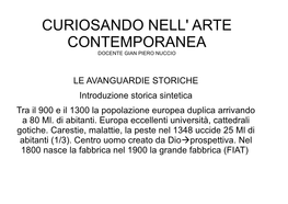 Curiosando Nell' Arte Contemporanea Docente Gian Piero Nuccio