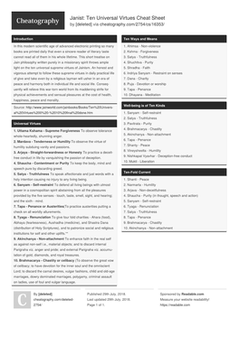 Janist: Ten Universal Virtues Cheat Sheet by [Deleted] Via Cheatography.Com/2754/Cs/16353