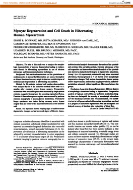 Myocyte Degeneration and Cell Death in Hibernating Human Myocardium