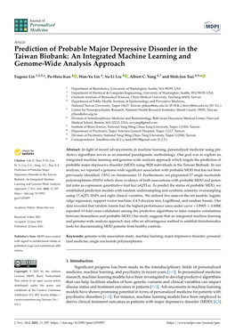 Prediction of Probable Major Depressive Disorder in the Taiwan Biobank: an Integrated Machine Learning and Genome-Wide Analysis Approach