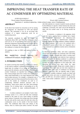 Improving the Heat Transfer Rate of Ac Condenser by Optimizing Material