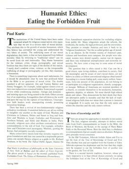 Humanist Ethics: Eating the Forbidden Fruit