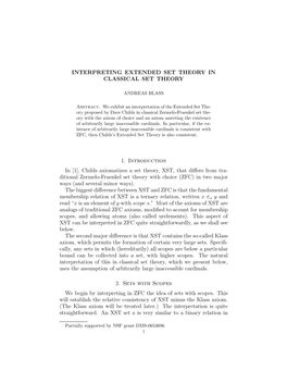 Childs Axiomatizes a Set Theory, XST, That Diff