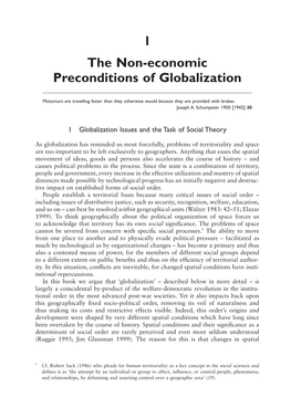 1 the Non-Economic Preconditions of Globalization