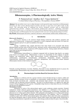 Dibenazoazepine, a Pharmacologically Active Moiety