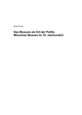 Das Museum Als Ort Der Politik