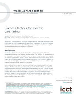 Success Factors for Electric Carsharing