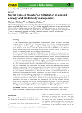 On the Species Abundance Distribution in Applied Ecology and Biodiversity Management