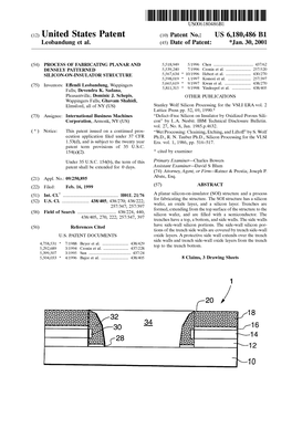 (12) United States Patent (10) Patent No.: US 6, 180,486 B1 Leobandung Et Al